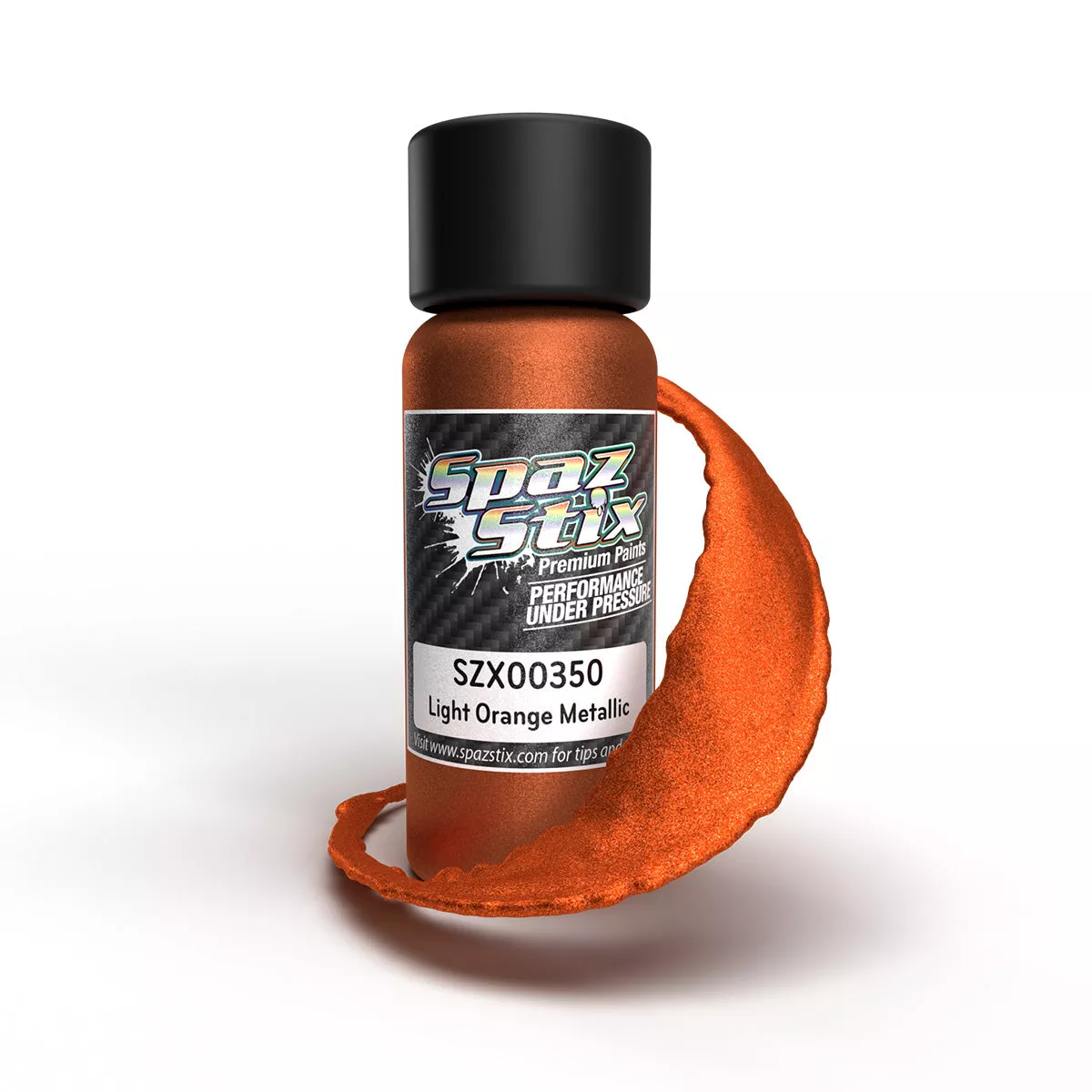 00350 – Light Orange Metallic Airbrush Ready Paint, 2oz Bottle